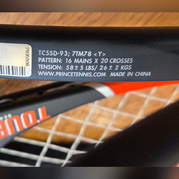 Prince Tennis Rackets with Case - Black and Red - Picture 4 of 12